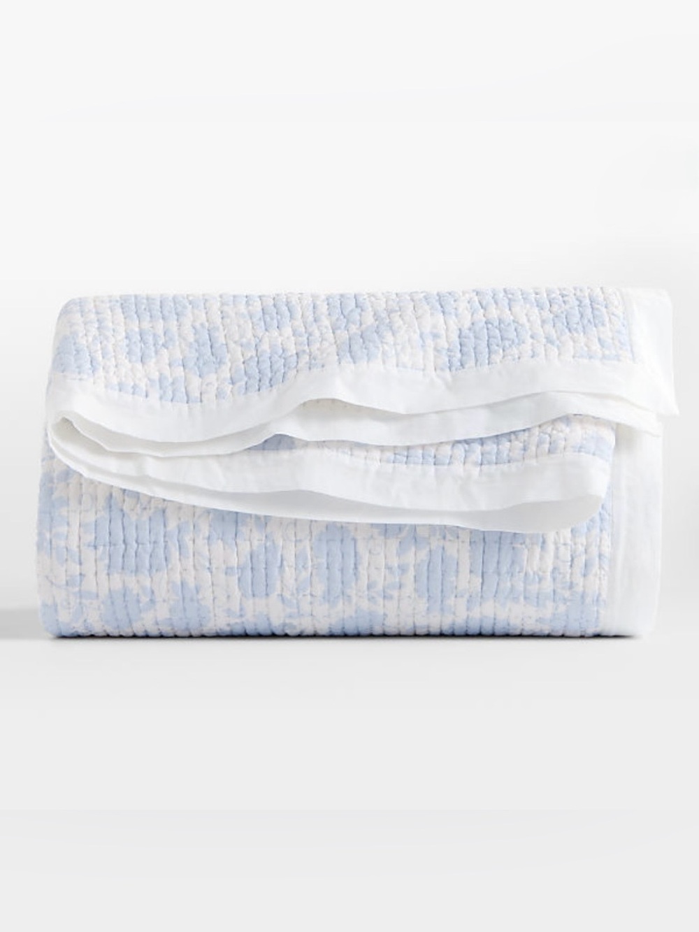New! Crate&Barrel Blue Floral Quilt size King